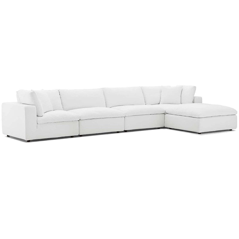 Ensemble de canapé d'angle 5 pièces en tissu/bois garni de duvet Copper Grove Hrazdan