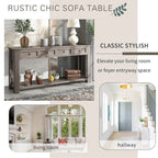 Console rustique Merax avec tiroirs de rangement et étagère inférieure