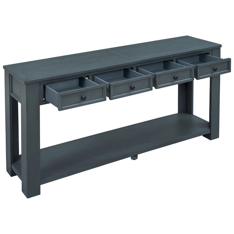 Console rustique Merax avec tiroirs de rangement et étagère inférieure
