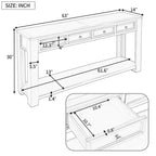 Console rustique Merax avec tiroirs de rangement et étagère inférieure