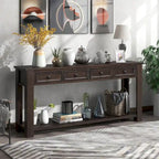 Console rustique Merax avec tiroirs de rangement et étagère inférieure