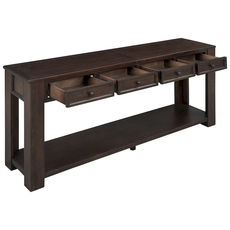 Console rustique Merax avec tiroirs de rangement et étagère inférieure