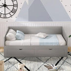 Lit de repos double gris/blanc/expresso avec lit gigogne, 2 couchages