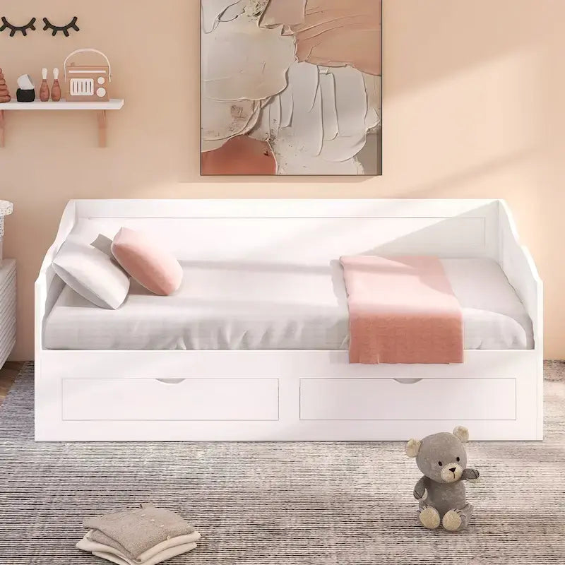 Lit de repos double gris/blanc/expresso avec lit gigogne, 2 couchages