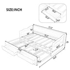 Lit de repos double gris/blanc/expresso avec lit gigogne, 2 couchages