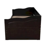 Lit de repos double gris/blanc/expresso avec lit gigogne, 2 couchages