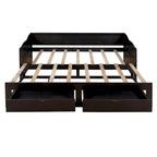 Lit de repos double gris/blanc/expresso avec lit gigogne, 2 couchages