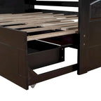 Lit de repos double gris/blanc/expresso avec lit gigogne, 2 couchages