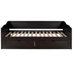 Lit de repos double gris/blanc/expresso avec lit gigogne, 2 couchages