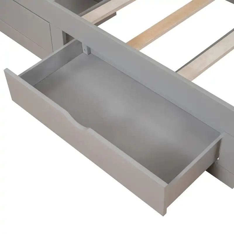 Lit de repos double gris/blanc/expresso avec lit gigogne, 2 couchages