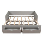 Lit de repos double gris/blanc/expresso avec lit gigogne, 2 couchages