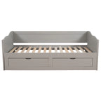 Lit de repos double gris/blanc/expresso avec lit gigogne, 2 couchages