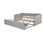 Lit de repos double gris/blanc/expresso avec lit gigogne, 2 couchages