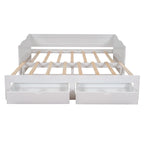 Lit de repos double gris/blanc/expresso avec lit gigogne, 2 couchages