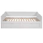 Lit de repos double gris/blanc/expresso avec lit gigogne, 2 couchages