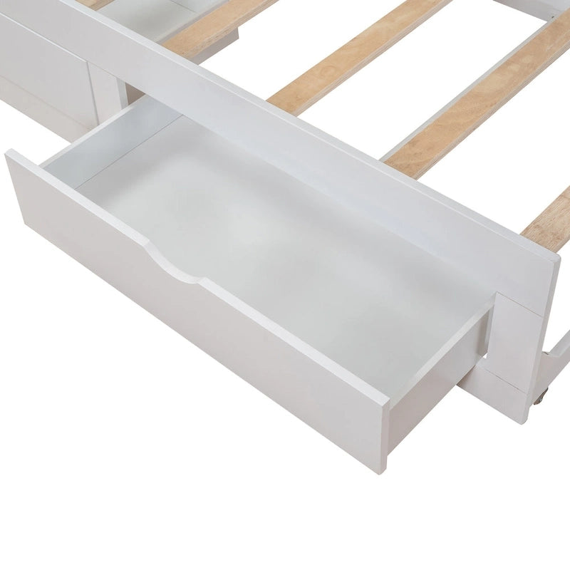 Lit de repos double gris/blanc/expresso avec lit gigogne, 2 couchages