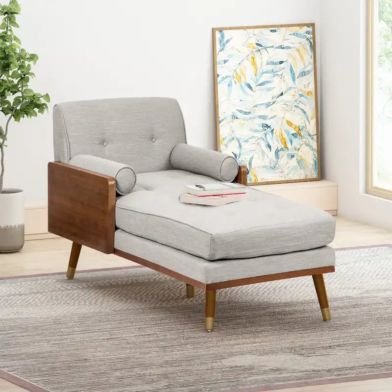 Fortas - Chaise longue moderne du milieu du siècle par Christopher Knight Home - 32,00 L x 63,75 P x 33,50 H