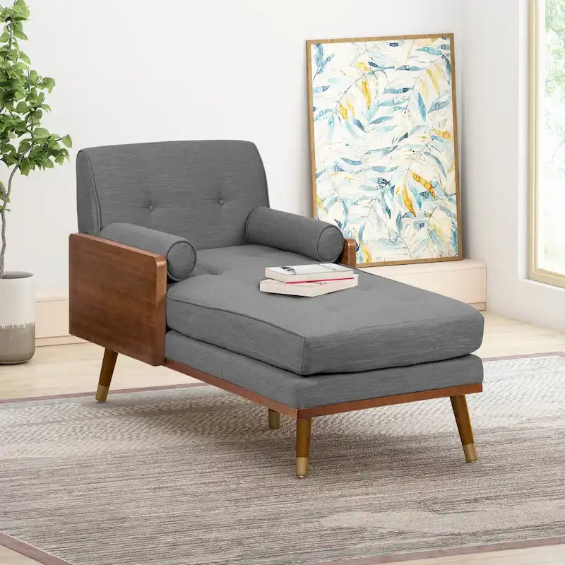 Fortas - Chaise longue moderne du milieu du siècle par Christopher Knight Home - 32,00 L x 63,75 P x 33,50 H