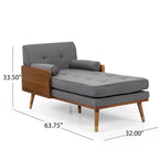 Fortas - Chaise longue moderne du milieu du siècle par Christopher Knight Home - 32,00 L x 63,75 P x 33,50 H