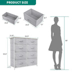 Commode de rangement à 8 tiroirs de tailles variées