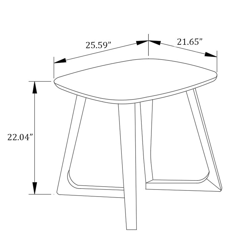 Table d'appoint rectangulaire scandinave en bois massif MacLuu