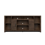 Meuble TV console couleur brun whiskey de 74 po, style rustique, convient pour 1 téléviseur jusqu'à 85 po
