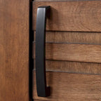 Meuble TV console couleur brun whiskey de 74 po, style rustique, convient pour 1 téléviseur jusqu'à 85 po