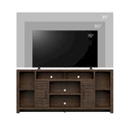 Meuble TV console couleur brun whiskey de 74 po, style rustique, convient pour 1 téléviseur jusqu'à 85 po