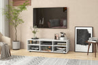 6-Cubby Media Console Entertainment Center with Adjustable Shelves