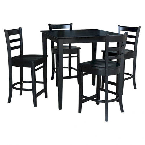Table hauteur comptoir 36 x 36 avec 4 tabourets - Ensemble 5 pièces