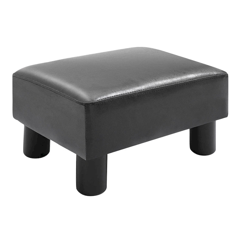 HOMCOM Repose-pieds ottoman rectangulaire moderne en similicuir avec siège en mousse rembourrée et pieds en plastique