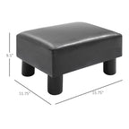 HOMCOM Repose-pieds ottoman rectangulaire moderne en similicuir avec siège en mousse rembourrée et pieds en plastique