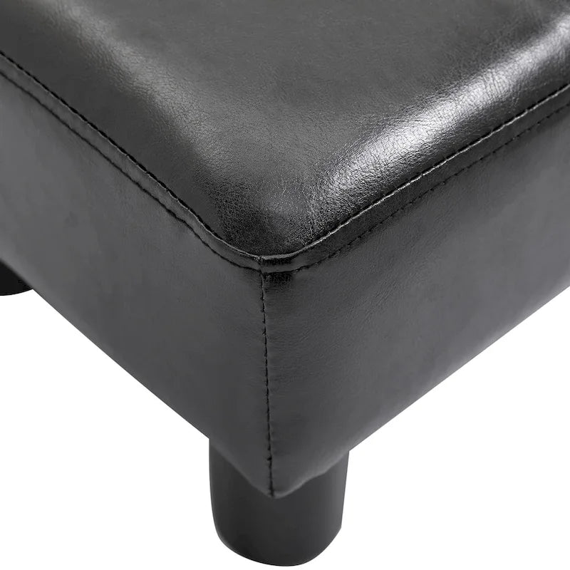 HOMCOM Repose-pieds ottoman rectangulaire moderne en similicuir avec siège en mousse rembourrée et pieds en plastique
