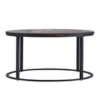 Table basse ronde moderne rustique de style ferme en bois recyclé Darren de SEI Furniture