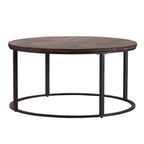 Table basse ronde moderne rustique de style ferme en bois recyclé Darren de SEI Furniture