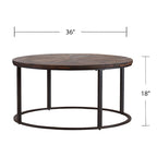 Table basse ronde moderne rustique de style ferme en bois recyclé Darren de SEI Furniture