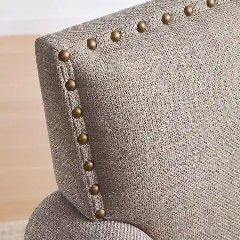 Causeuse et fauteuil d'appoint en lin Rivet beige/gris/brun, 2 places + 1 place