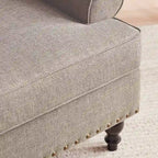 Causeuse et fauteuil d'appoint en lin Rivet beige/gris/brun, 2 places + 1 place