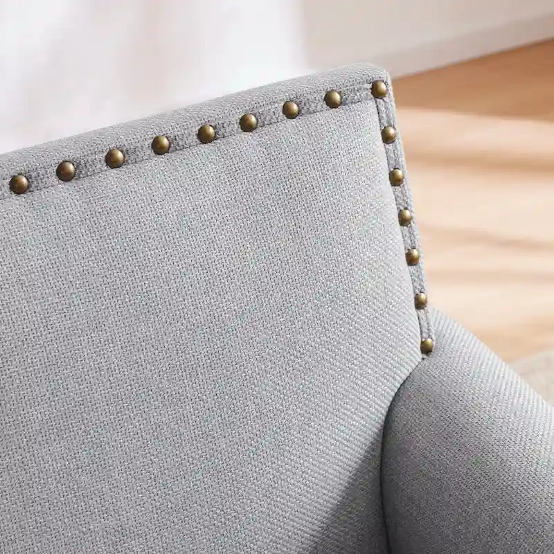 Causeuse et fauteuil d'appoint en lin Rivet beige/gris/brun, 2 places + 1 place
