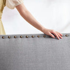 Causeuse et fauteuil d'appoint en lin Rivet beige/gris/brun, 2 places + 1 place