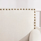 Causeuse et fauteuil d'appoint en lin Rivet beige/gris/brun, 2 places + 1 place
