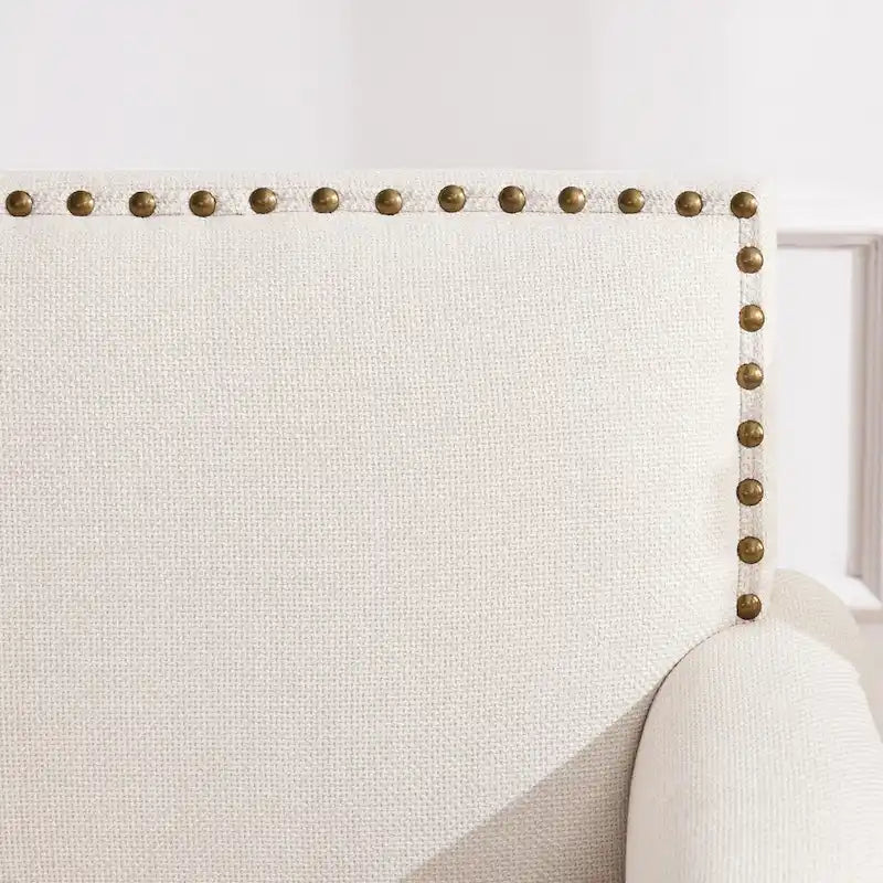 Causeuse et fauteuil d'appoint en lin Rivet beige/gris/brun, 2 places + 1 place
