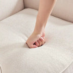 Causeuse et fauteuil d'appoint en lin Rivet beige/gris/brun, 2 places + 1 place