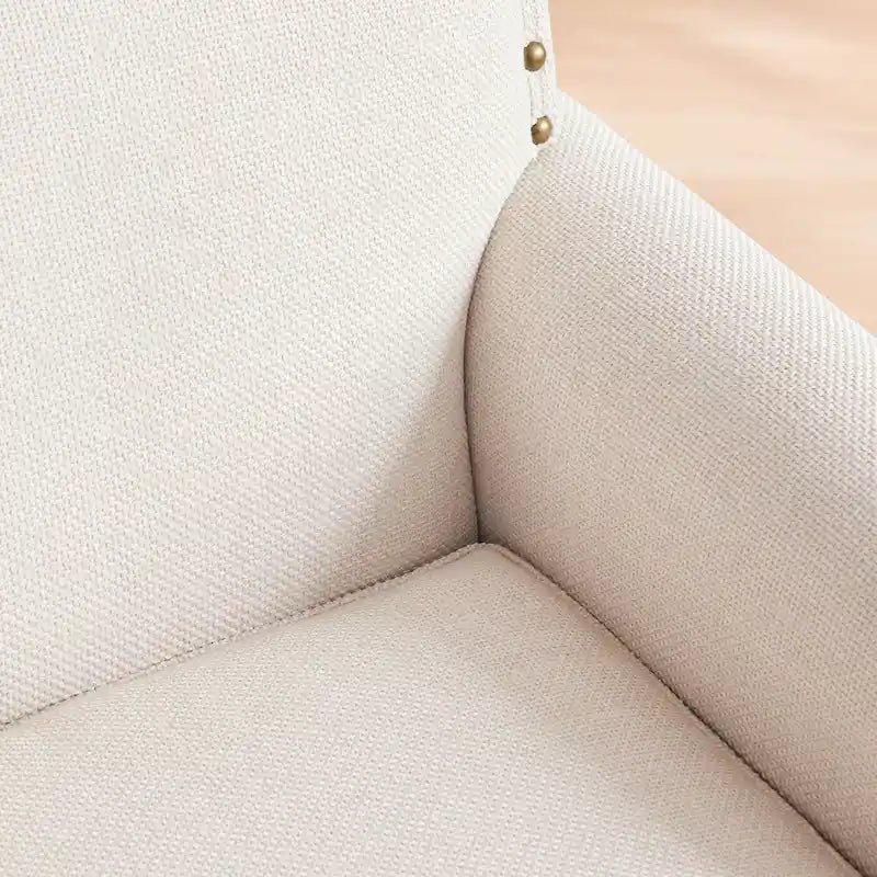 Causeuse et fauteuil d'appoint en lin Rivet beige/gris/brun, 2 places + 1 place