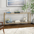 Console rectangulaire large Hera 64 avec étagère en verre - 64 large