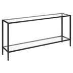 Console rectangulaire large Hera 64 avec étagère en verre - 64 large