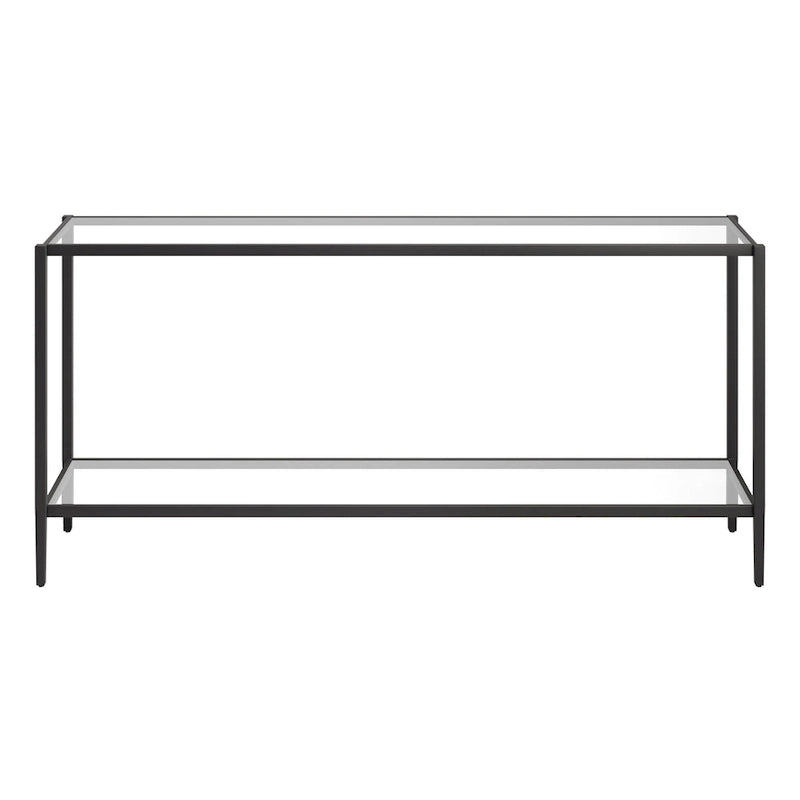 Console rectangulaire large Hera 64 avec étagère en verre - 64 large