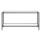 Console rectangulaire large Hera 64 avec étagère en verre - 64 large