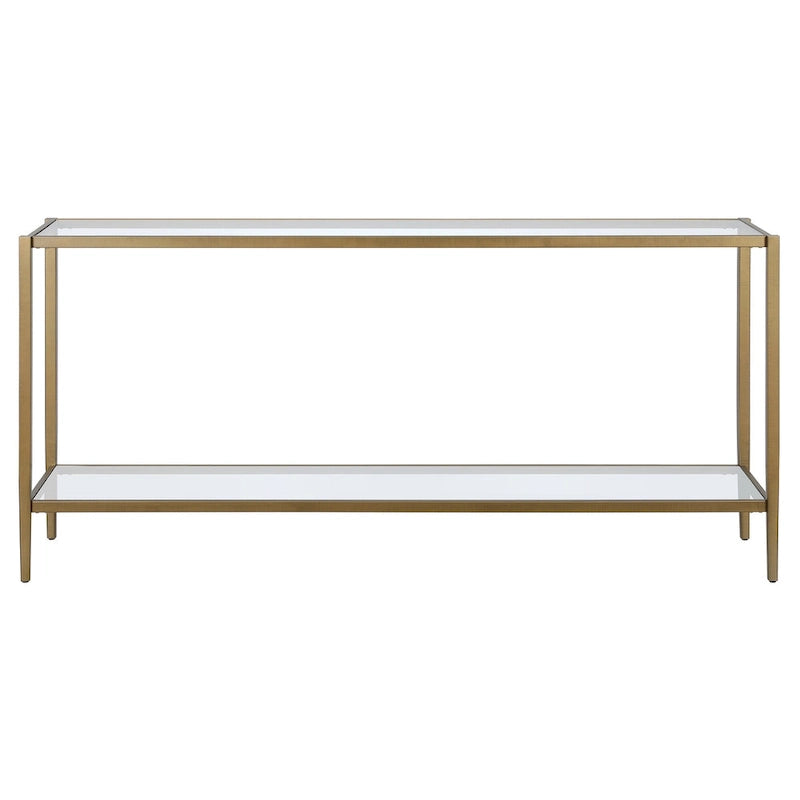 Console rectangulaire large Hera 64 avec étagère en verre - 64 large