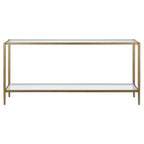 Console rectangulaire large Hera 64 avec étagère en verre - 64 large